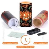 6 Pcs Halloween LED Flameless Candles with Remote Timer Battery Operated Real Wax Spooky Ghost Skull Black Cat Bat Pumpkin Witch Flickering Pillar Candle Light for Home Window Gothic Party Decor Gift