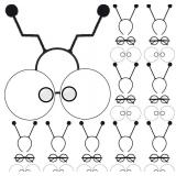 9 Set Halloween Fly Costume Bug Costume Accessories Black Round Glasses Fly Guy Antenna Headband Funny Googly Eyes for Adults Halloween Cosplay Party Hot Glue Adhesive Kit