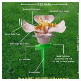 Rotating Flower Garden Sprinkler for Yard, Adjustable Spray Modes, Large Area Coverage, Easy Hose Connection, Red, Pink