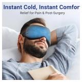 2PCS Cold Eye Mask - Cooling Eye Mask for Puffy Eyes, Cold Compress for Dark Circles, Tired Eyes, Headache, Migraines Relief - Reusable Gel Ice Pack, Weighted Sleep Mask((Black,Blue)