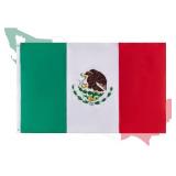 Mexico Flag Bandera de M xico 5x8 FT, Mexican Flag with Print Vivid Color and UV Fade Resistant, Canvas Header and Double Stitched, Outdoors Indoor Light-Weight with Brass Grommets