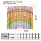 Kids Rainbow Window Curtains Kids Boys Girls Bedroom Decor Window Treatment Brave Smart Loved Rainbow Classroom Book Center Calming Corner Playroom Decor Window Drapes 42" W X 45" L