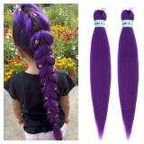 Dark Purple Braiding Hair 26 Inch 2Packs/Lot Pre-stretched Yaki Straight Colored Hair Extensions Long Purple Crochet Braids 90g/Pack