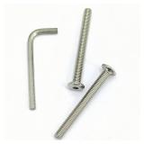 M6-1x60mm Flat Head Hex Socket Cap Screws Bolts 12Pcs,304 Stainless Steel Furniture Bolts, Full Thread(with Hex Spanner)