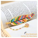 Metal Feather Bookmark Cute Multicolor Book Accessories Gifts for Women Teacher Readers Book Lovers for Christmas Birthday Mother