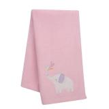 Bedtime Originals Elephant Dreams Appliqued Soft Fleece Baby Blanket - Pink
