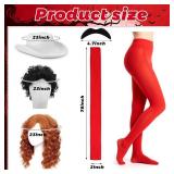 Mepase 6 Pcs Halloween Singer Couple Costume Adults Costume Accessories Include Wigs Cowboy Hat Beard Stockings and Bow Tie for Women Men Halloween Cosplay Party Outfits