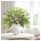 8 Pcs Faux Flowers Greenery Long Stems for Vase 36.6" Tall Green Nandina Babies Breath Artificial Plants Flowers Fake Branches Floral Arrangement for Wedding Party Decor Garden Home Table