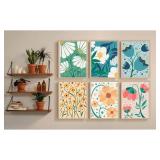 Baipisan 6 Packs Paint by Number for Adults Beginners,Flower Market Painting by Number Kits on Canvas Without Frame,Lanscape Craft Arts for Home Wall Decor