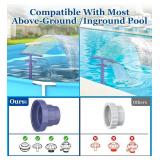Pool Fountain for Above and Inground Pools, 2 in 1 Dual Spray Pool Waterfall Aerator, Adjustable Pool Sprinkler Fountain Swimming Pool Cooler, Above Ground Pool Accessories Pool Decor