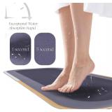 Bath Mat Rug Non Slip Quick Dry Absorbent Bathroom Rugs Thin Design Fits Under Door Ideal for Bathtub Sink Shower Room Floor Mats Comfortable Durable Rubber Backing