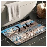 Life is Better at The Beach Starfish Wooden Board Bathroom Rugs Mat Non Slip Super Absorbent Stain Resistant Quick Dry Thin Bathroom Rug-Bath Mats for Bathroom Floor Bathtub,30"x20"