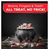 Fusion Select 16 Oz Individually Wrapped Gummy Body Parts Candy - Halloween Gummies & Trick or Treat Candy for Party & Goodie Bags - Spooky Assortment of Brain, Teeth, Fingers & Nose Candies
