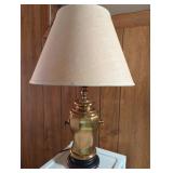Brass Urn Table Lamp with Side Rings