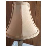 Bronze Column Table Lamp with Cream Shade