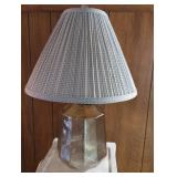 Mercury Glass Table Lamp with Gingham Shade