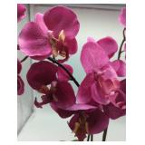 Pink Phalaenopsis Faux Orchid in Black Ceramic Pot