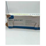 Brown Wood-look Floating Wall Shelves Set of 3