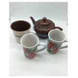 Starbucks Holiday Coffee mug with Brown Teapot