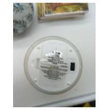 Home Decor - 3 mini vases, 1 hydrangea floral, 1 decor ball, 4 zinfandel wine coasters, 2 glass tumblers & glass bowl with glass electronic candle (untested). As is, see images.