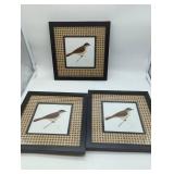 Studio Decor Bird Print Frames, 3 count, New.