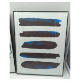 Modern Abstract Blue art prints framed, set of 2