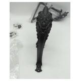 Matte Black Ornate double curtain rod holders with hardware. 2