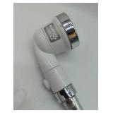 White Handheld Shower Head with Coiled Hose