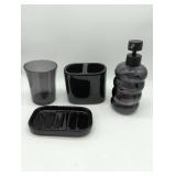 Black Bathroom Accessory Set