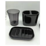 Black Bathroom Accessory Set