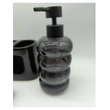 Black Bathroom Accessory Set