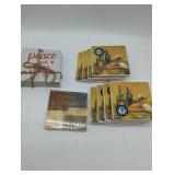 Naturally Absorbant Coasters! 4 peace & joy, 8 wine, 1 leaf collage