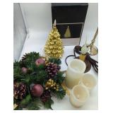 Uyuni Gold Christmas Tree, Electric Candle & other Christmas decor