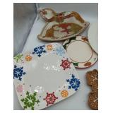 Christmas Holiday Ceramic Serving Plates, 5 count in lot
