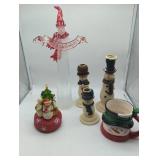 Hallmark Snowman music box Turning Santa
