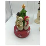 Hallmark Snowman music box Turning Santa