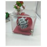 Holiday Decor of: Wooden merry go round with working music box; 2 Elves, NASCAR #8 Dale Jr., Hallmark train ornament. 5 items in lot