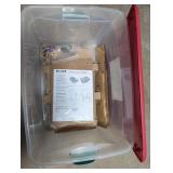 Homz Holiday Light and Ornament Storage Container with new dividers in packaging