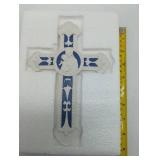Roman Blue and White Decorative Wall Cross