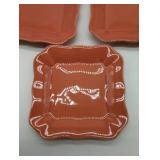 Pottery Barn Cambria Persimmon Square Plates Set of 5. New.
