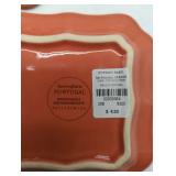 Pottery Barn Cambria Persimmon Square Plates Set of 5. New.