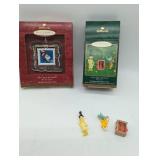 Dr. Seuss Hallmark Ornament Set - Green Eggs and Ham and Cat in Hat, in original boxes.