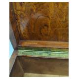 Vintage Antique Japanese Veneer Wood Box with Brass Hardware