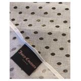 Juicy Couture Gold edged eyelet sheer curtains, 2 panels, like New, each panel ~85 inches x 36 wide