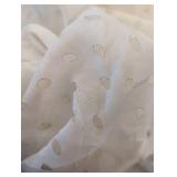 Juicy Couture Gold edged eyelet sheer curtains, 2 panels, like New, each panel ~85 inches x 36 wide