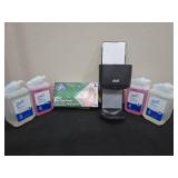 Purell Dispenser with Scott Soap Refills and Safety Gloves