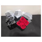 Red Roses in Black Gift Box Set lot of 5