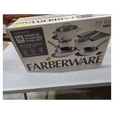 Farberware Luster 14 Pcs Stainless Steel Cookware Set with Cooking Tools, Induction Compatible, Dishwasher Safe, Metal Utensil Safe, Oven-Safe to 500°F, White