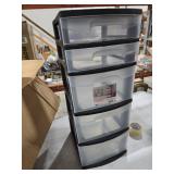 Sterilite 5-Drawer Tower  Black