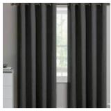 Better Homes & Gardens Woven Textured Grommet Blackout Curtain Panel, 2-Piece, Black, 50\"W x 84\"L